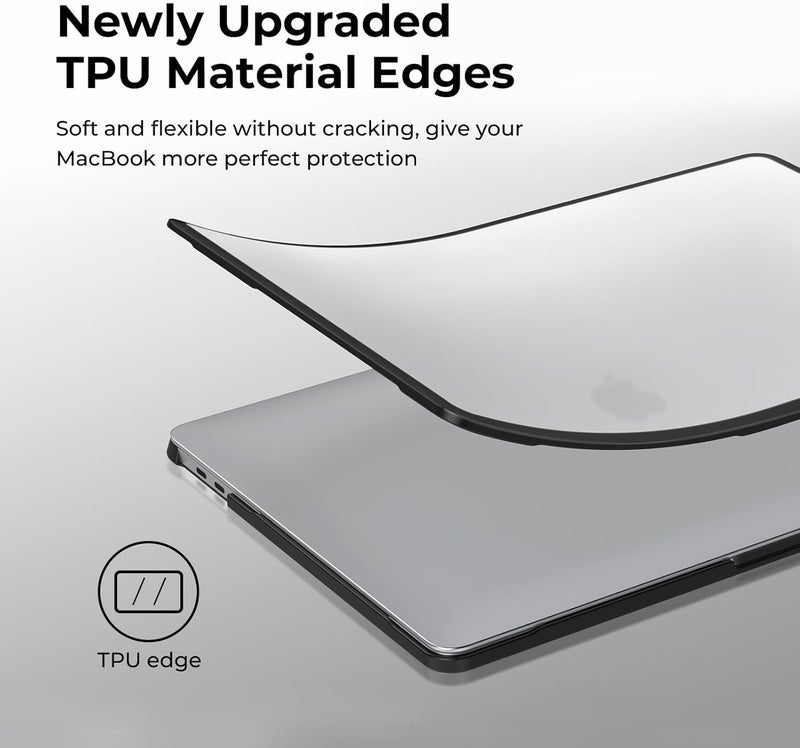 BlueSwan Anti-Cracking Hard Shell Case Compatible with MacBook Pro 13 inch, M2/M1 2025 2022-2017 A2338 A2289 A2251 A2159 A1989 A1706 A1708, Anti-Fingerprint Soft TPU Bumper, Frosted Clear - Image 5